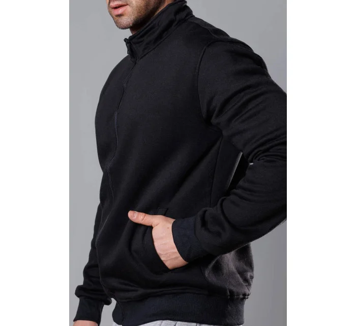 Čierna pánska mikina so stojačikom (68B2002-3)
