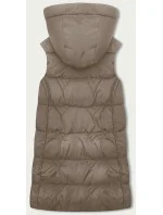 Dámska béžová vesta s kapucňou (B8176-12)