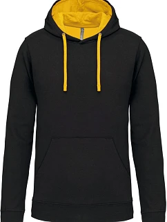 Kariban K 446 Mikina s kapucňou v kontrastných farbách 20.K446 čierna/žltá