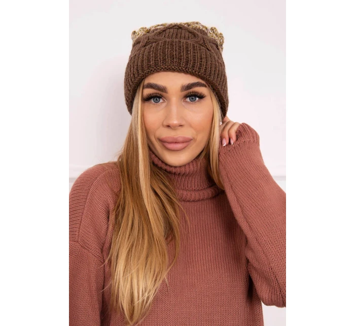 Fleecová čiapka Alice K248 cappuccino+ecru