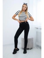 Nohavice s lemom na vrecku v čiernej farbe