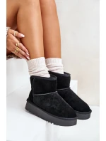 Dámské semišové zimní boty na platformě nad černé model 21670448 - Boto