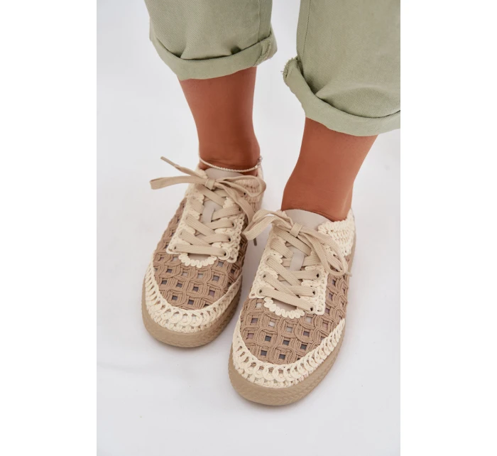 Kožené batohy Dámské polobotky model 22027822 Béžové - D&A