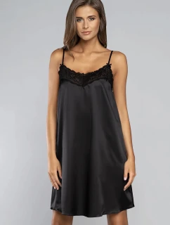 Dámska krátka nočná košeľa Touch Black - Italian Fashion
