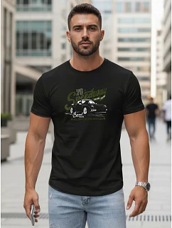 Tshirt męski z nadrukiem czarny model 22156990 - FashionStreet