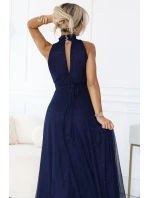 dlouhé šaty s  a střihem námořnická modř model 21418735 - numoco basic