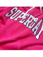 Krátka ružová dámska mikina s nápismi (26014)