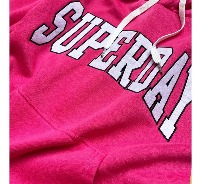 Krátka ružová dámska mikina s nápismi (26014)