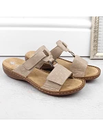 Pohodlné žabky W model 22050680 beige - Rieker