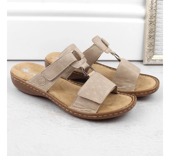 Pohodlné žabky W model 22050680 beige - Rieker