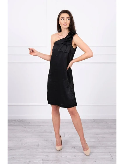 Šaty s mašlí na model 18744302 černé - K-Fashion Šaty s mašlí na model 18744302 černé - K-Fashion