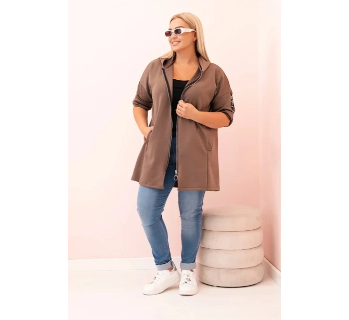 Dámská mikina s ozdobnými rukávy černá model 21259044 - K-Fashion