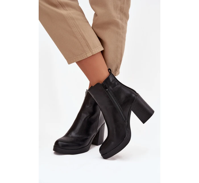 Dámské kozačky na podpatku černé Ryselle