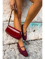 Baleríny s opaskom Eco semiš Felora Bordeaux