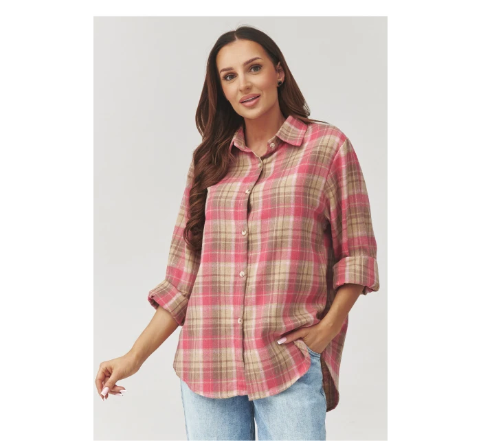 Košeľa s dlhým rukávom model 223231 Makadamia