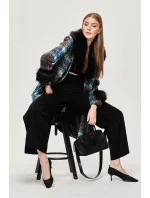 Dámský vícebarevný kabát z tkaniny model 15875306 - Ann Gissy Dámský vícebarevný kabát z tkaniny model 15875306 - Ann Gissy