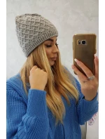 model 18750831 fleecová kšiltovka světle šedá - K-Fashion