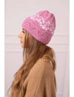 Dámska čiapka Kira K374 tmavo ružová+biela Dámska čiapka Kira K374 tmavo ružová+biela