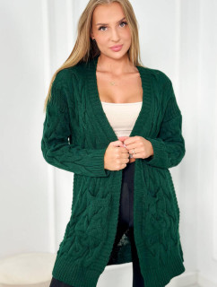 Cardigan svetr s kapsami zelený