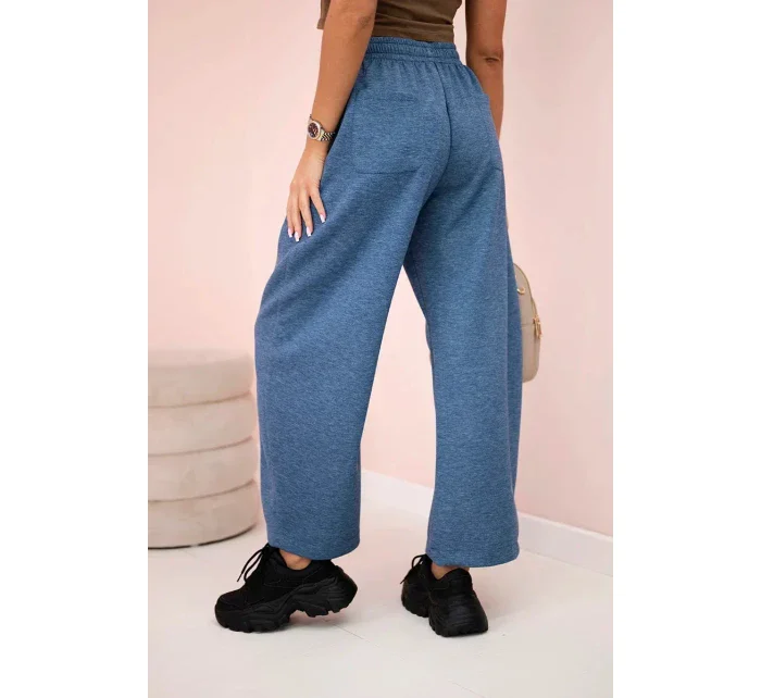 Maslové nohavice zviazané v páse denim meliert