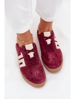 Dámské semišové sneakersy model 21704973 bordové - VINCEZA