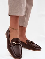Półbuty Loafersy Damskie Z Ozdobą Brązowe Priscelle
