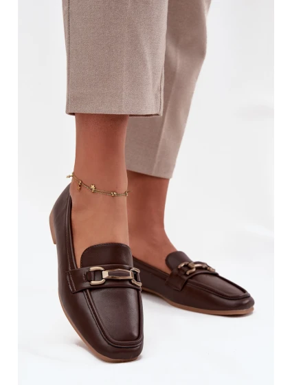 Dámské mokasíny s ozdobou hnědé model 21708991 - Boto Dámské mokasíny s ozdobou hnědé model 21708991 - Boto