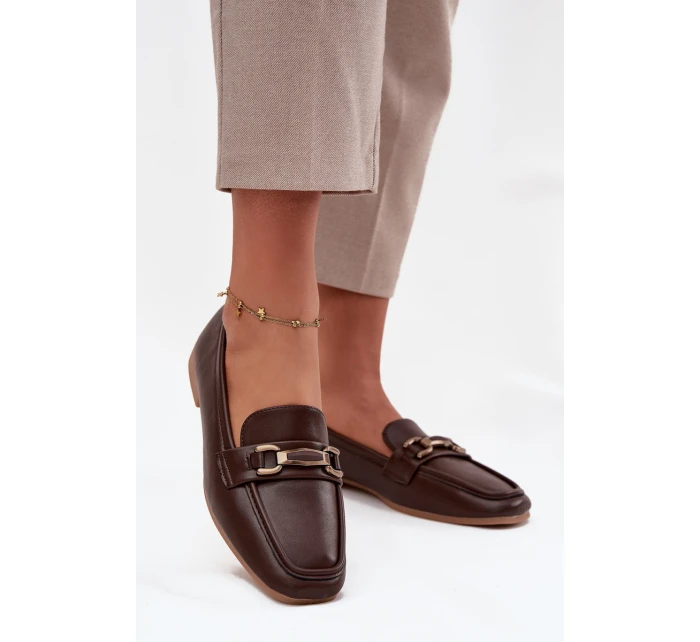 Dámské mokasíny s ozdobou hnědé model 21708991 - Boto Dámské mokasíny s ozdobou hnědé model 21708991 - Boto
