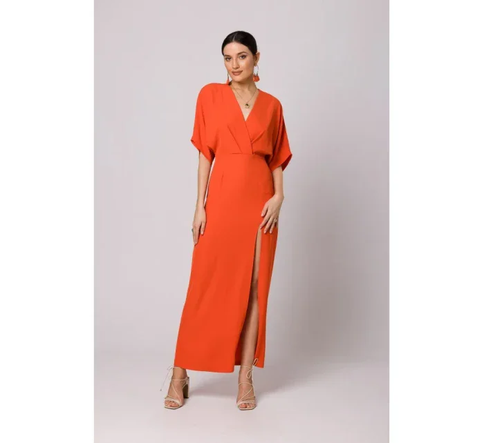 model 18429012 Maxi šaty korálová - Makover