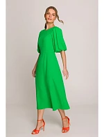 S399 Šaty s puzdrovými rukávmi - zelené