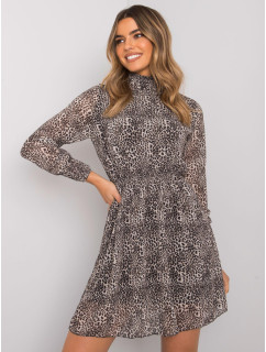 Béžové šaty s leopardím vzorom Jacquie RUE PARIS
