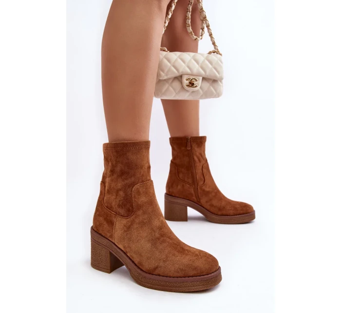Dámské kotníkové boty Camel Argastis na vysokém podpatku Dámské kotníkové boty Camel Argastis na vysokém podpatku