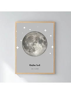 Personalizovaný magický fotob obraz v ráme – 30x40 – fázy mesiaca