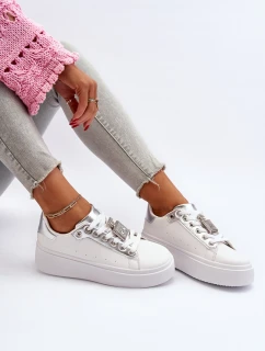 Dámské tenisky s ozdobou Bílé model 21652244 - Boto