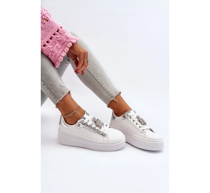Dámské tenisky s ozdobou Bílé model 21652244 - Boto