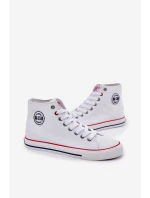 Materiałowe Trampki Męskie Big Star NN174305 HI-POLY SYSTEM Białe