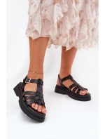 Eko kožené sandály dámské na platformě černé model 21688340 - Boto