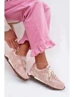 Kožené semišové dámské tenisky model 22031946 Růžové - D&A