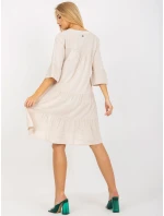 Šaty model 17408037 světle béžové - FPrice Šaty model 17408037 světle béžové - FPrice