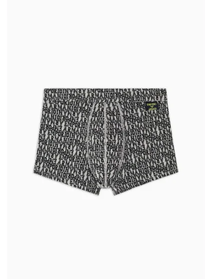 Pánske boxerky 112074 3F508 03348 šedé so vzorom - Emporio Armani