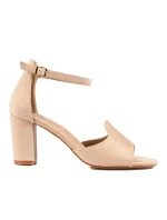 Luxusní dámské sandály hnědé na širokém podpatku Luxusní dámské sandály hnědé na širokém podpatku