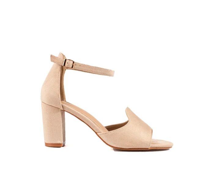 Luxusní dámské sandály hnědé na širokém podpatku Luxusní dámské sandály hnědé na širokém podpatku