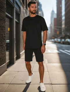 Pánsky čierny set FashionStreet AX0807