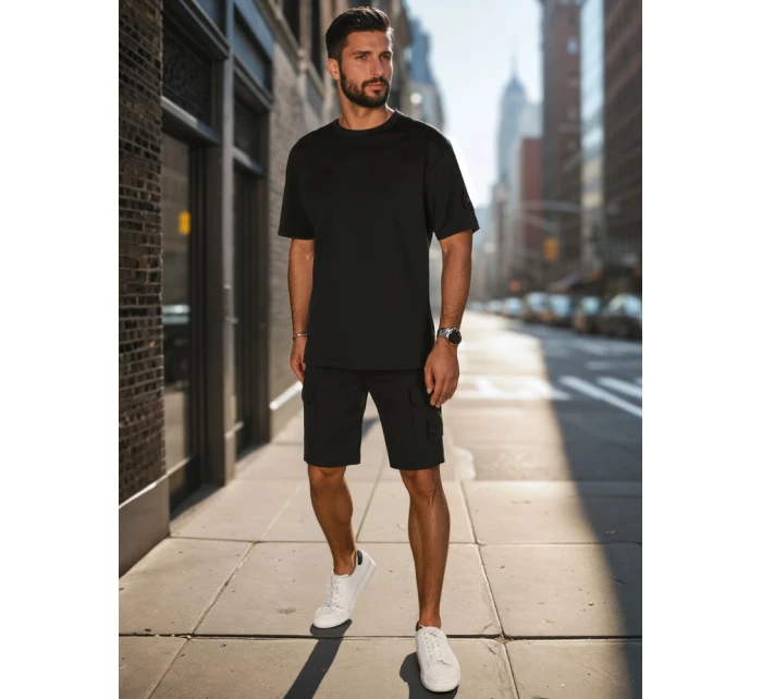 Pánsky čierny set FashionStreet AX0807 Pánsky čierny set FashionStreet AX0807