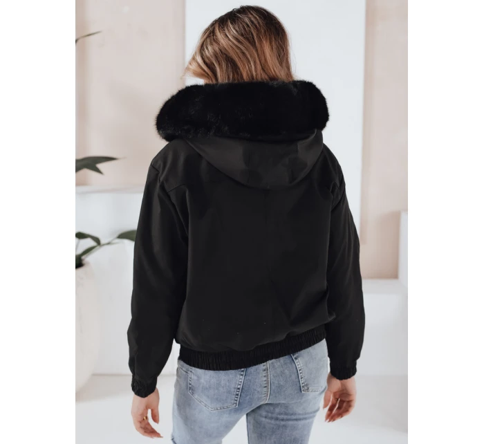 Dámská zimní bunda krátká s kožešinou černá Dstreet model 21991168 - FashionStreet