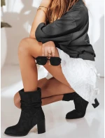 Dámské semišové kozačky na podpatku černé Dstreet model 21993905 - FashionStreet