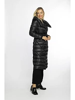 Černý prošívaný kabát s kapucí model 21247100 - Ann Gissy Černý prošívaný kabát s kapucí model 21247100 - Ann Gissy