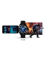 Černý silikonový řemínek + černý náramek model 21805557 - VELTORI