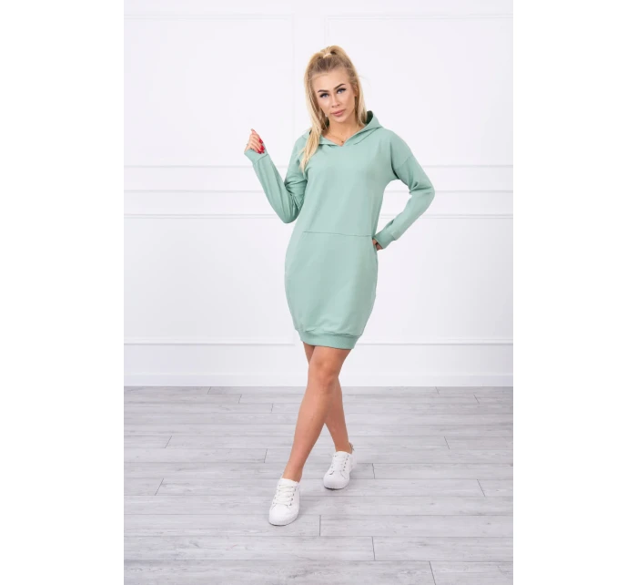 Šaty s kapucí tmavě mátové