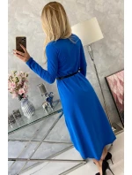 Šaty s ozdobným pásikom a nápisom cornflower blue Šaty s ozdobným pásikom a nápisom cornflower blue